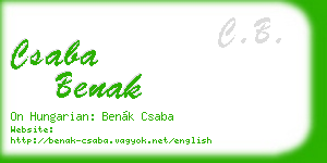 csaba benak business card